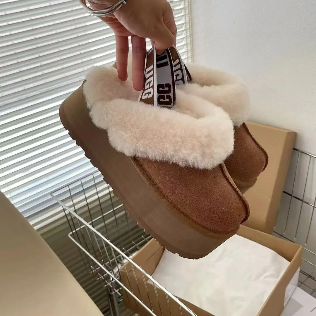 💰 480 UGG sheepskin all-in-one snow boots official website recommends 3474 5-layer 5 cm thick-soled slippers Color: Chocolate Mustard Black Gray Maroon Dusk Pink Size: 35-41